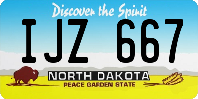 ND license plate IJZ667