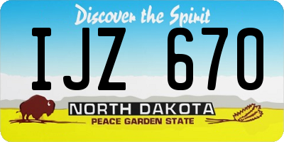 ND license plate IJZ670