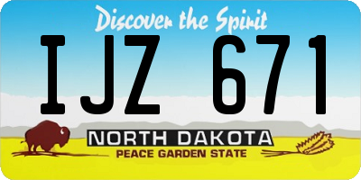 ND license plate IJZ671