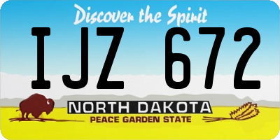 ND license plate IJZ672