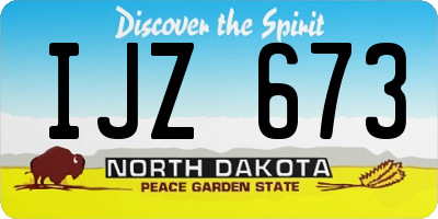 ND license plate IJZ673