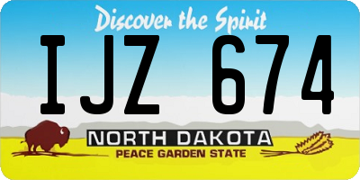 ND license plate IJZ674