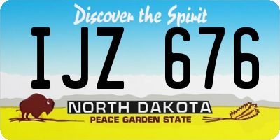 ND license plate IJZ676