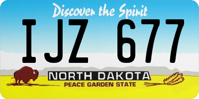 ND license plate IJZ677