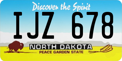 ND license plate IJZ678