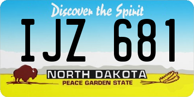 ND license plate IJZ681