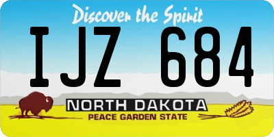 ND license plate IJZ684