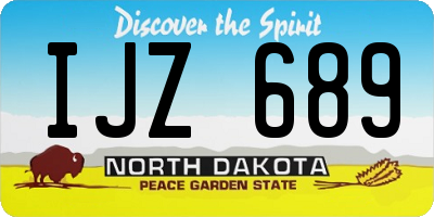 ND license plate IJZ689