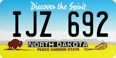 ND license plate IJZ692