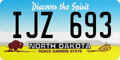 ND license plate IJZ693