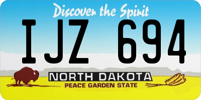 ND license plate IJZ694