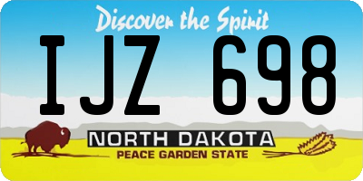 ND license plate IJZ698