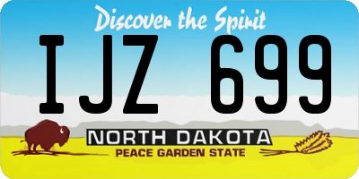 ND license plate IJZ699