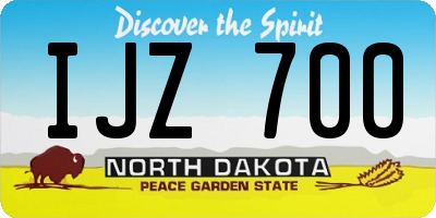 ND license plate IJZ700