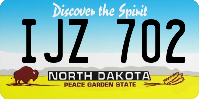 ND license plate IJZ702
