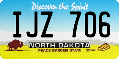 ND license plate IJZ706