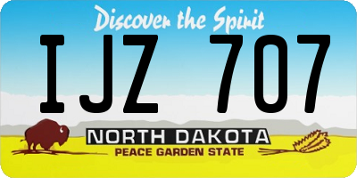 ND license plate IJZ707
