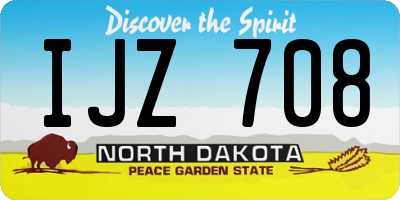 ND license plate IJZ708