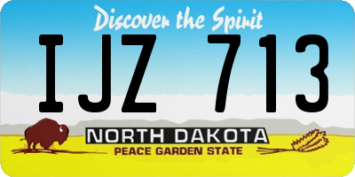ND license plate IJZ713
