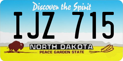 ND license plate IJZ715