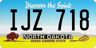 ND license plate IJZ718