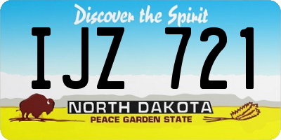 ND license plate IJZ721