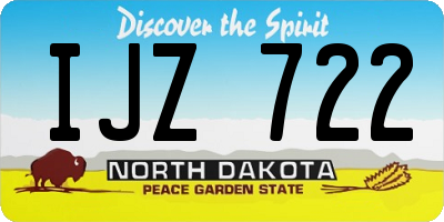 ND license plate IJZ722