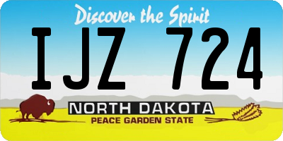 ND license plate IJZ724