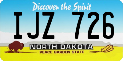 ND license plate IJZ726