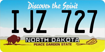 ND license plate IJZ727