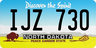 ND license plate IJZ730