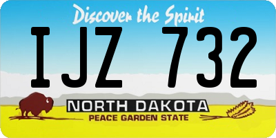 ND license plate IJZ732