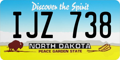 ND license plate IJZ738