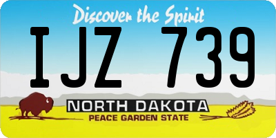 ND license plate IJZ739