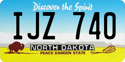 ND license plate IJZ740