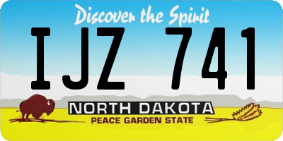 ND license plate IJZ741