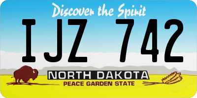ND license plate IJZ742