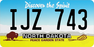 ND license plate IJZ743