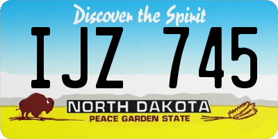 ND license plate IJZ745