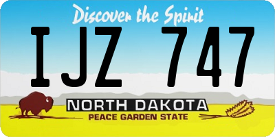 ND license plate IJZ747
