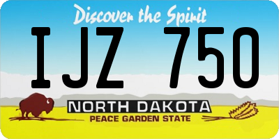 ND license plate IJZ750