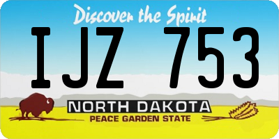 ND license plate IJZ753
