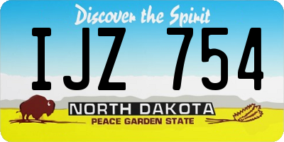 ND license plate IJZ754