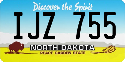 ND license plate IJZ755
