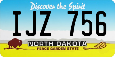 ND license plate IJZ756