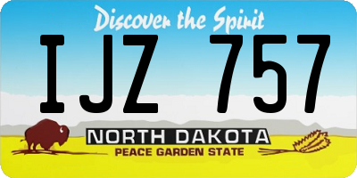 ND license plate IJZ757