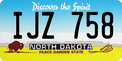 ND license plate IJZ758