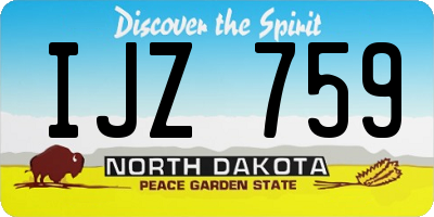 ND license plate IJZ759