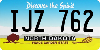 ND license plate IJZ762