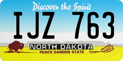 ND license plate IJZ763